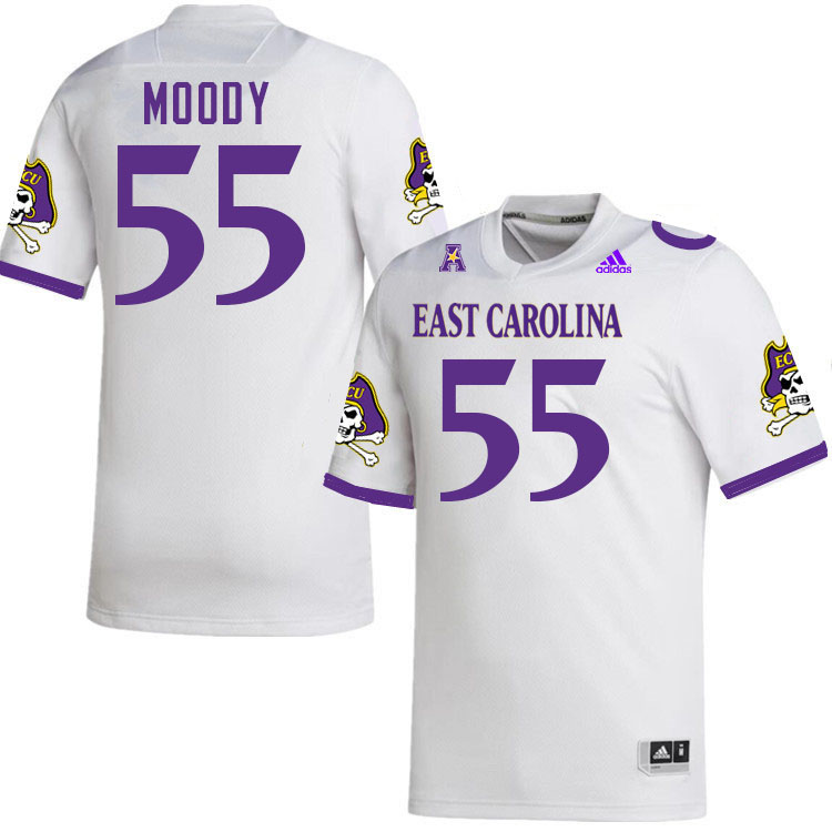 #55 Dominick Moody East Carolina Pirates College Football Jersey Stitched-White